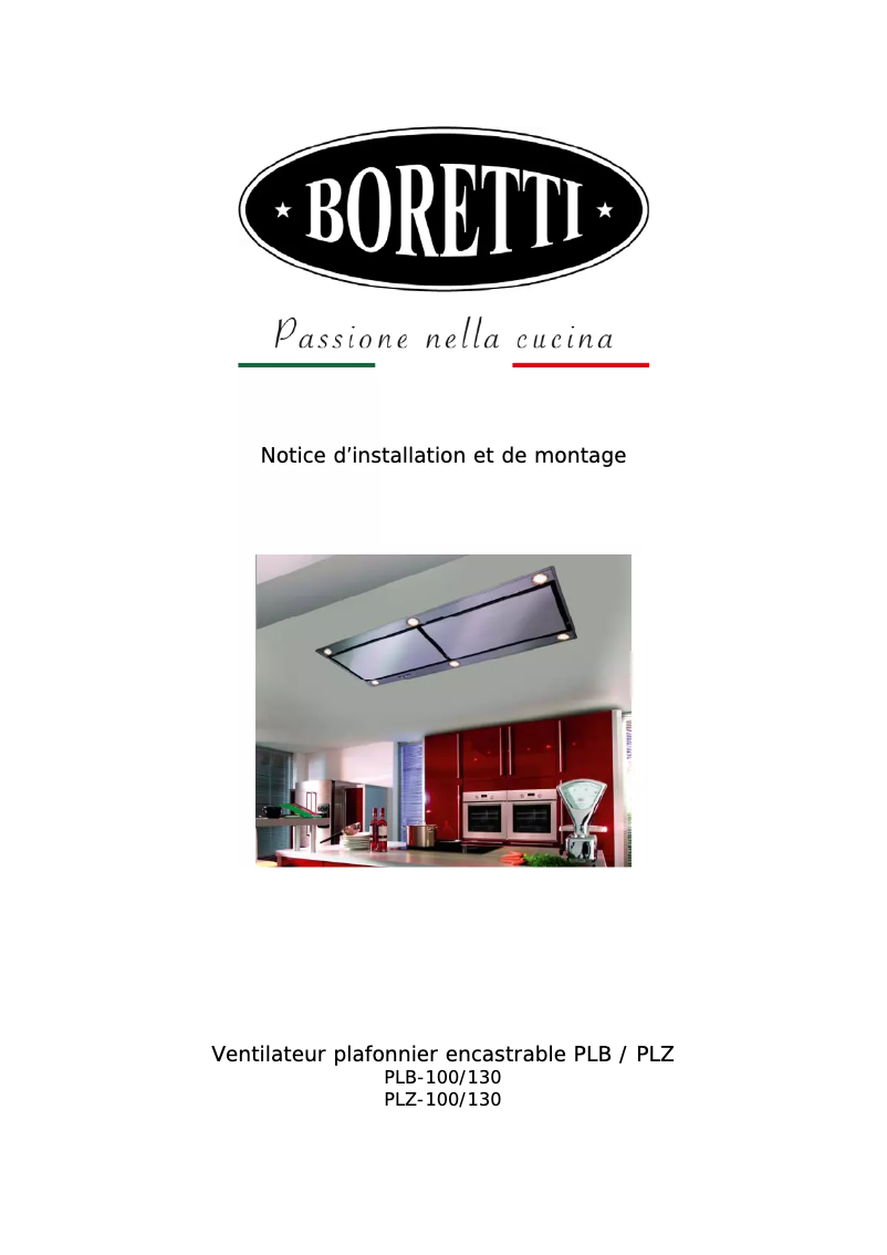 Page 1 de la notice Manuel utilisateur Boretti PLZ-130