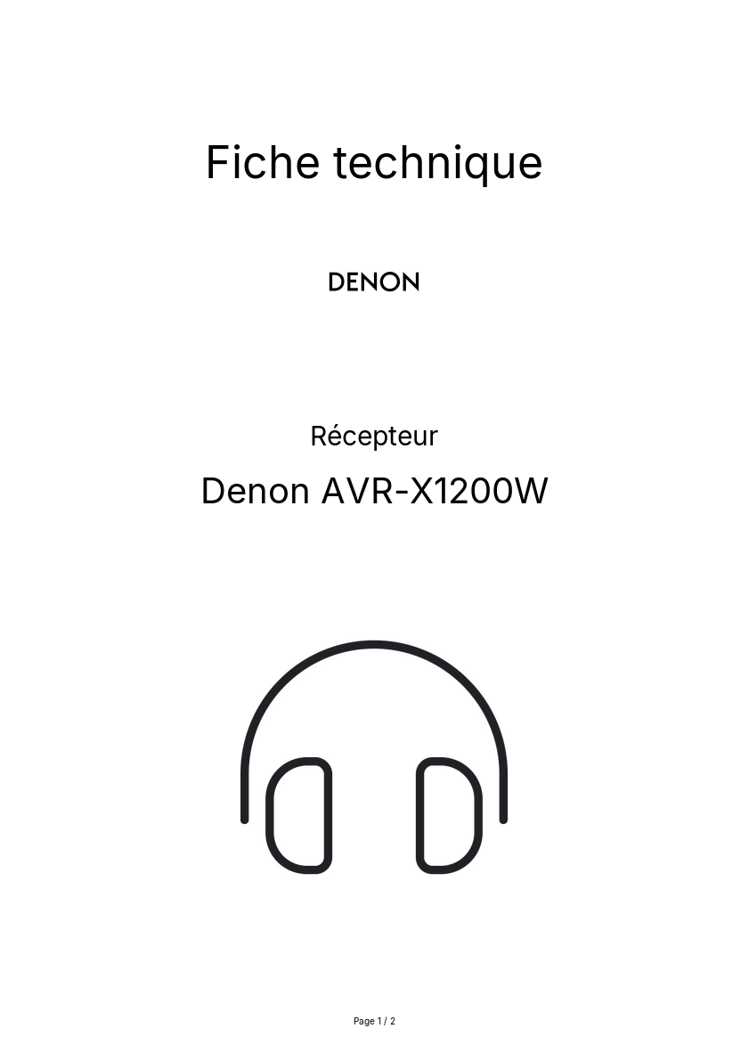 Image de la première page du manuel de l'appareil AVR-X1200W