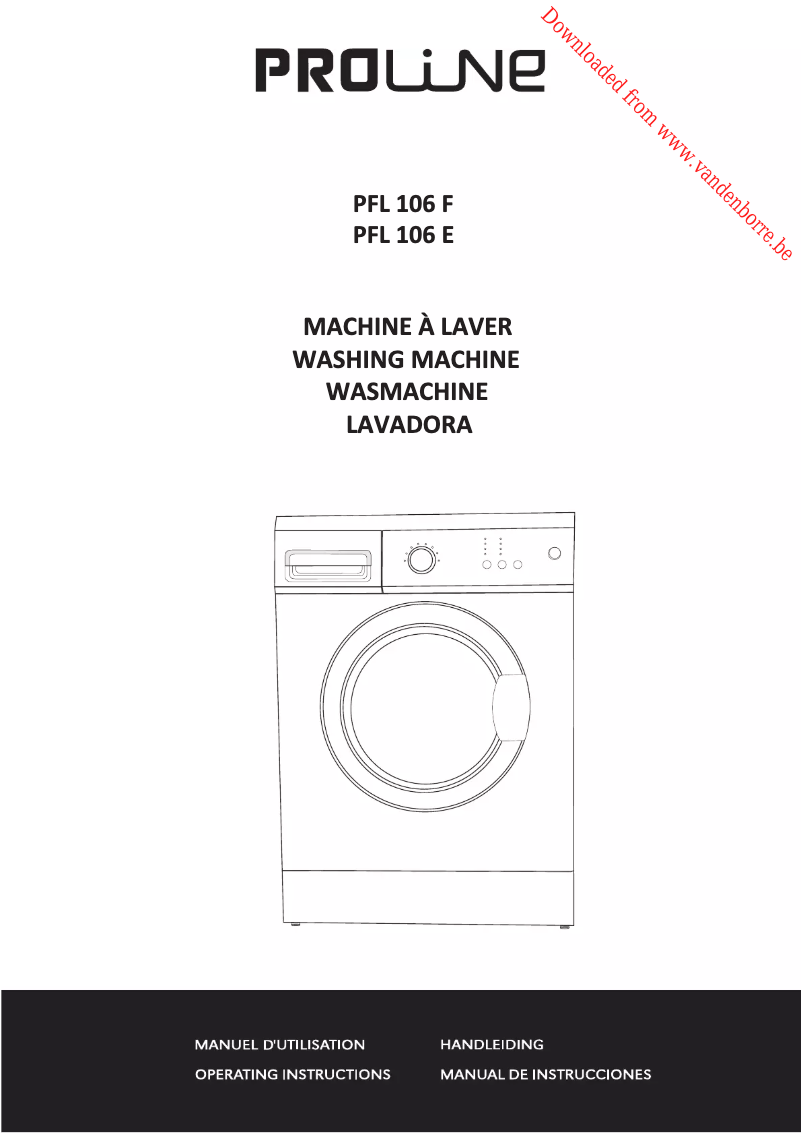 Page 1 de la notice Manuel utilisateur Proline PFL 106E
