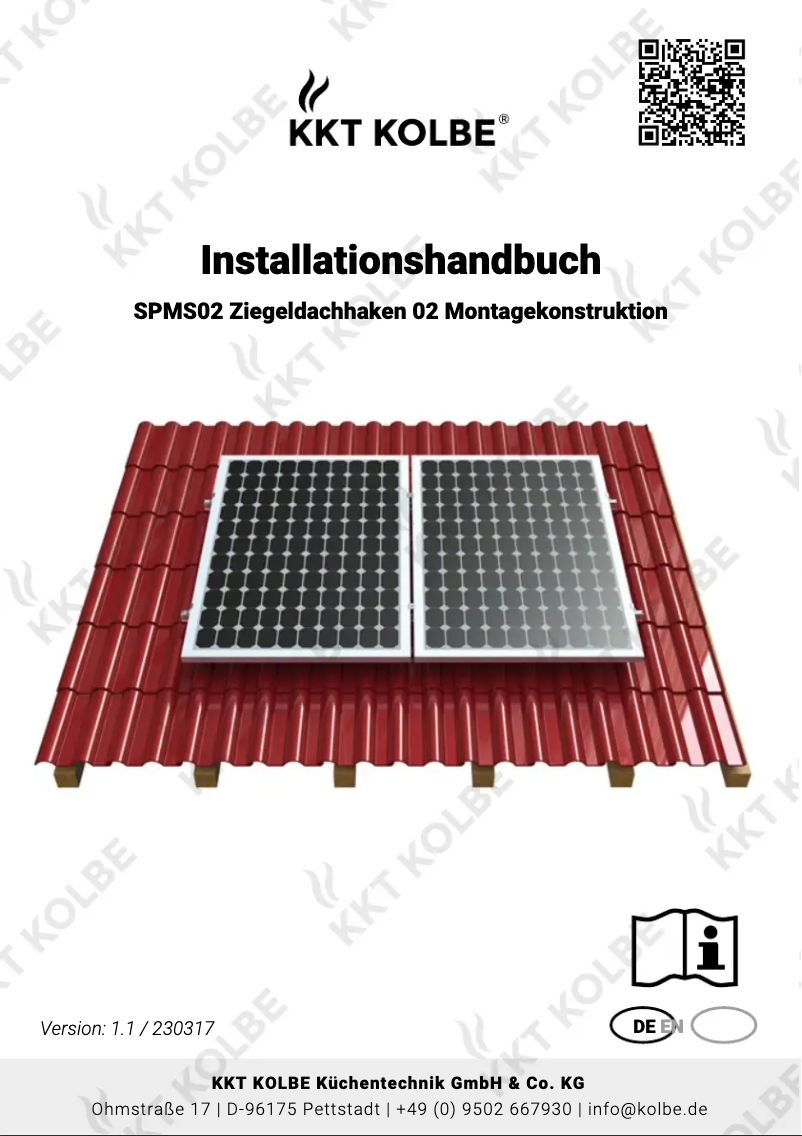 Page 1 de la notice Guide d'installation KKT Kolbe SPMS02