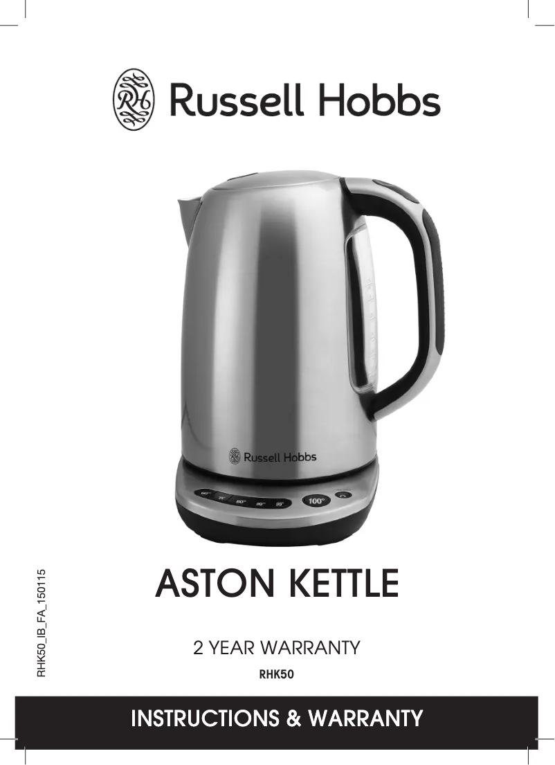 Page 1 de la notice Manuel utilisateur Russell Hobbs Aston RHK50