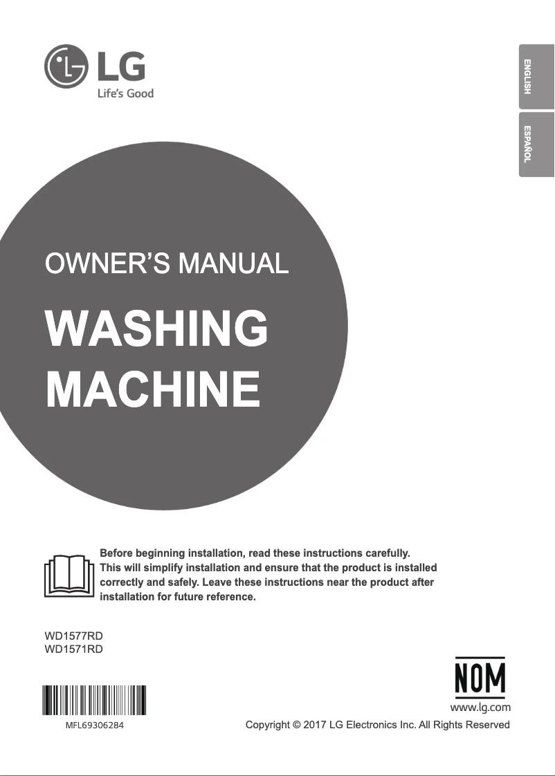 Page n°1 - Manuel utilisateur LG WD1571RD