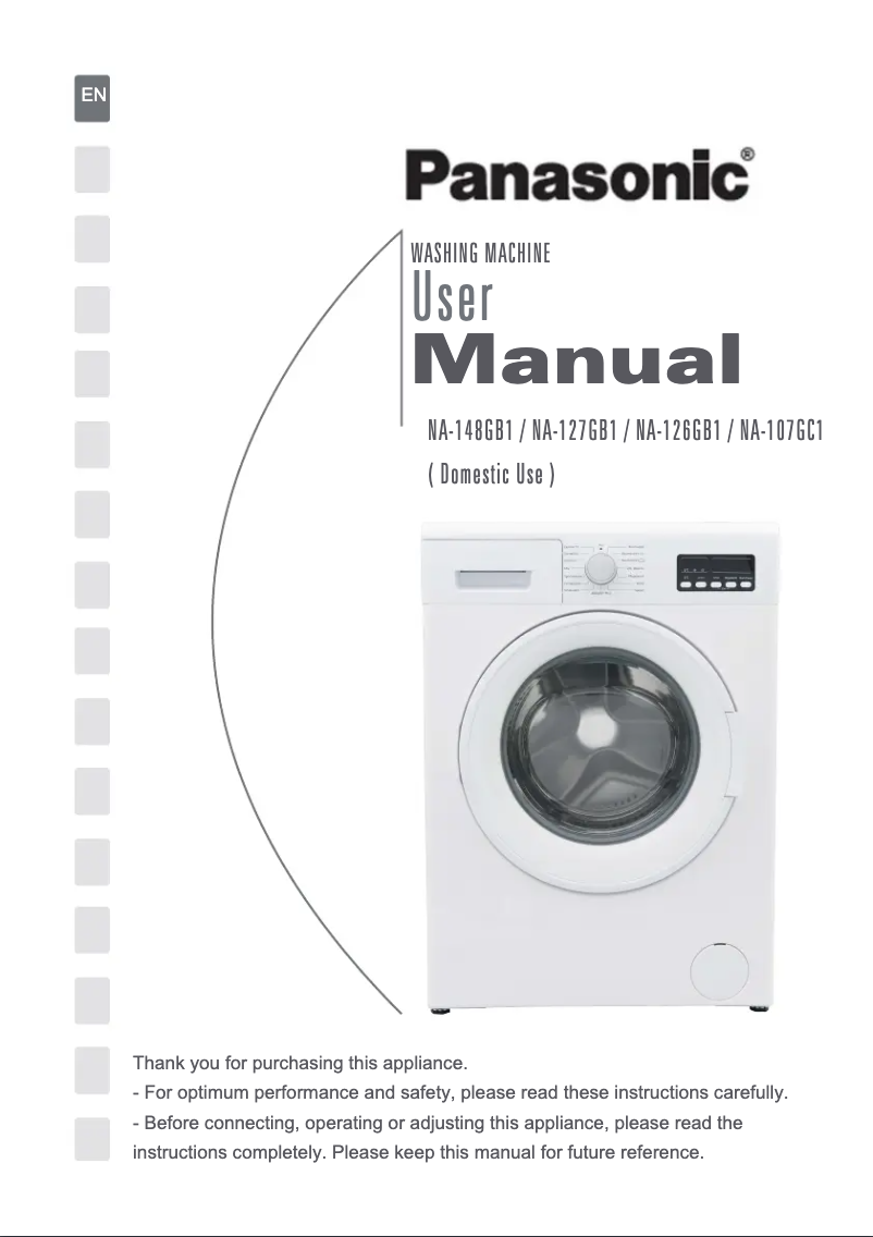 Page 1 de la notice Manuel utilisateur Panasonic NA-107GC1