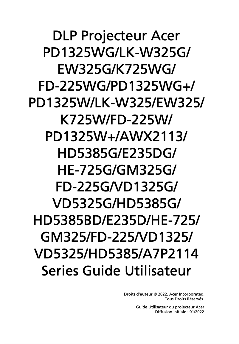 Imagen de la primera página del manual del dispositivo PD2325W