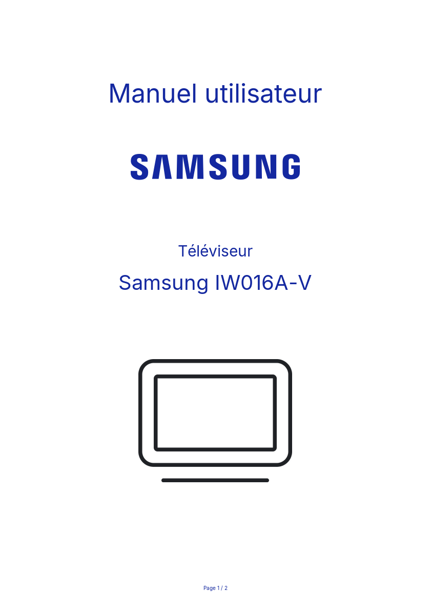 Page n°1 - Manuel utilisateur Samsung IW016A-V