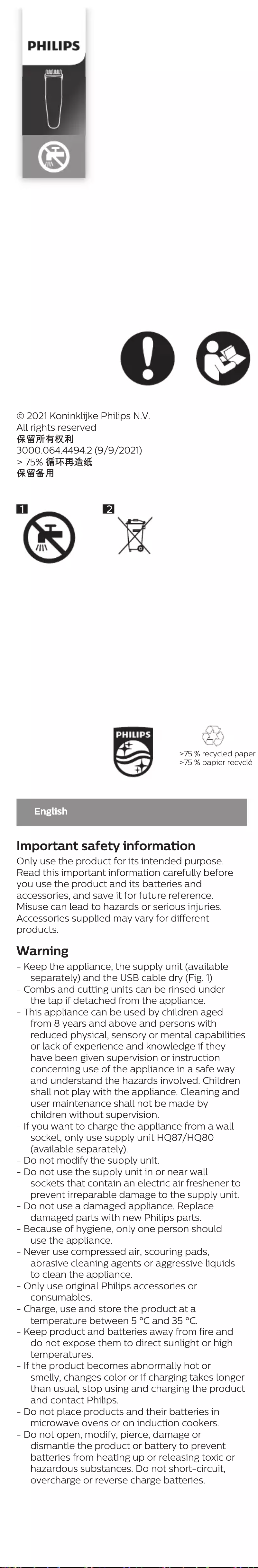 Image de la première page du manuel de l'appareil Series 1000 BT1230