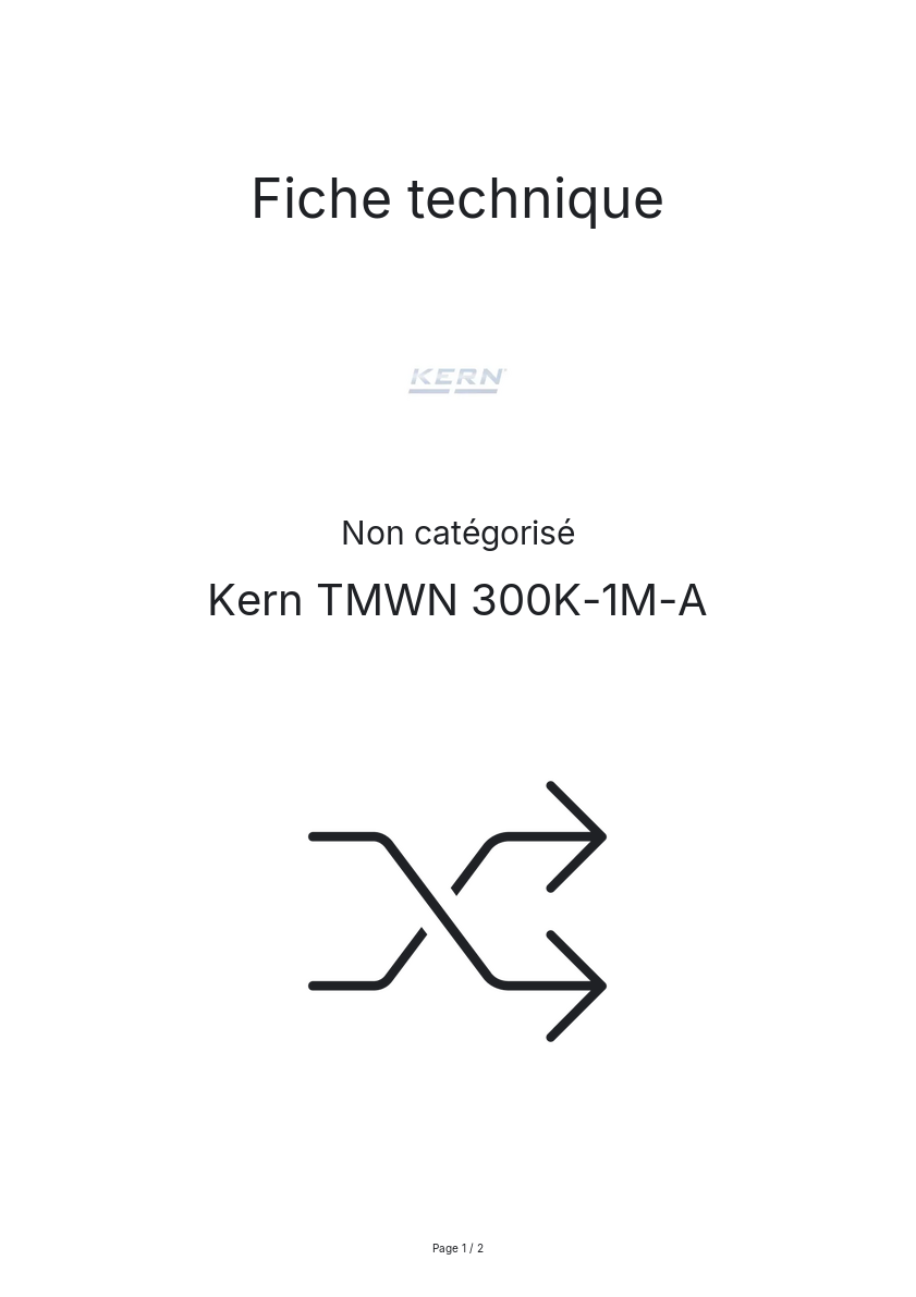 Image de la première page du manuel de l'appareil TMWN 300K-1M-A