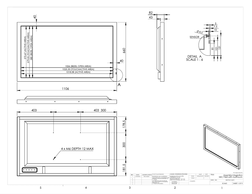 Página 1 del manual Dibujo técnico NEC MultiSync P463