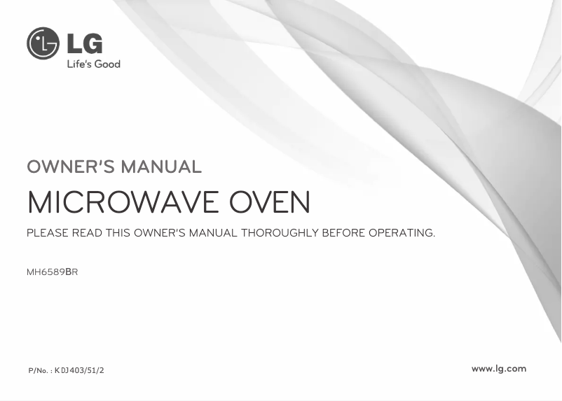 Page n°1 - Manuel utilisateur LG MH6589DR