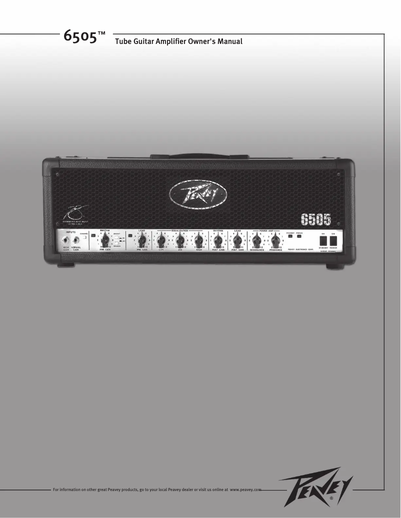 Página 1 del manual Manual de usuario Peavey 6505 Mini Head