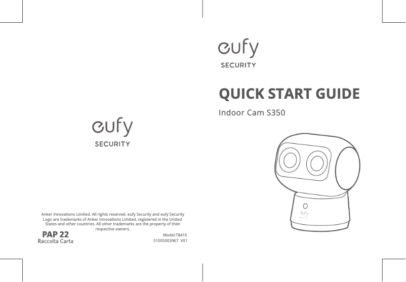 Image de la première page du manuel de l'appareil Indoor Cam S350