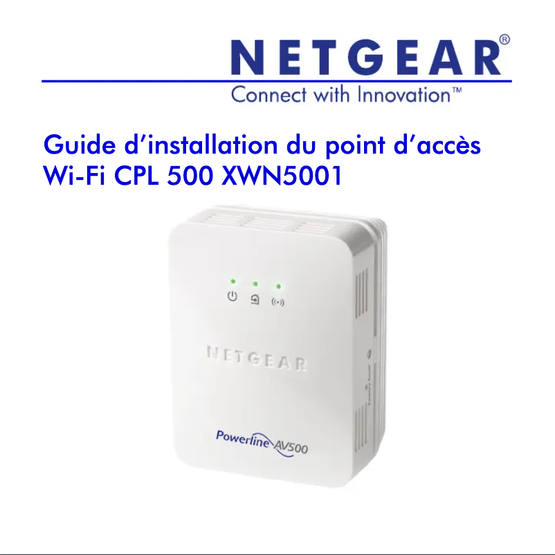 Image de la première page du manuel de l'appareil Powerline AV500 XWN5001