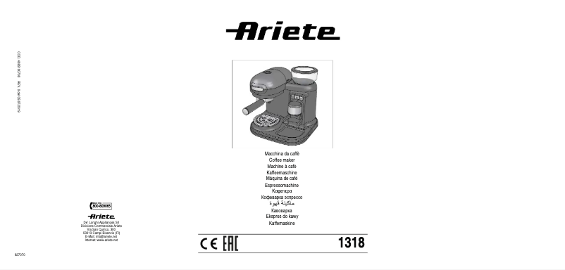 Page n°1 - Manuel utilisateur Ariete 1318