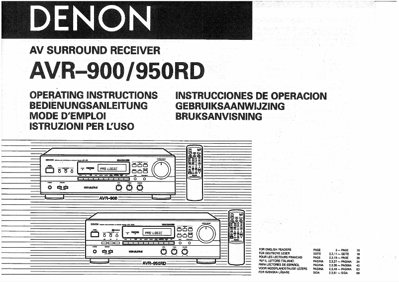 Image de la première page du manuel de l'appareil AVR-900