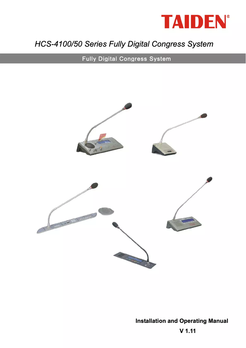 Page n°1 - Manuel utilisateur TAIDEN HCS-4338NC