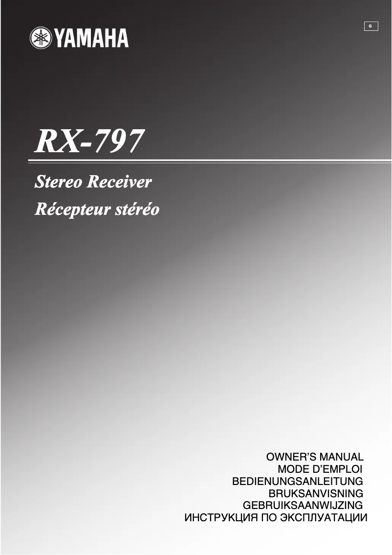Page 1 de la notice Manuel utilisateur Yamaha RX-797