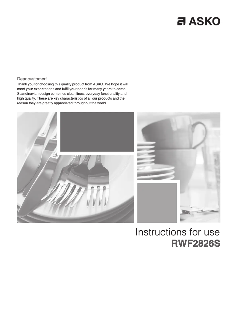 Page 1 de la notice Manuel utilisateur Asko RWF2826S