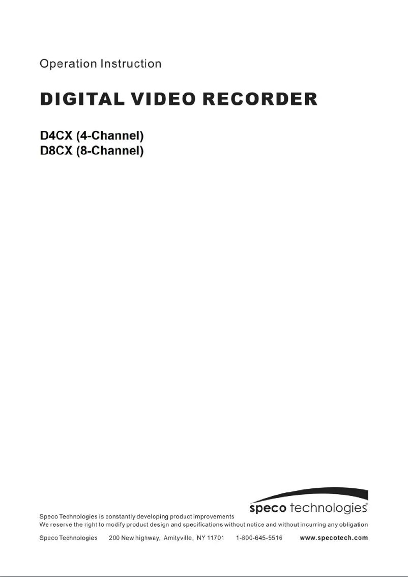 Página 1 del manual Manual de usuario Speco Technologies D4CX2TB