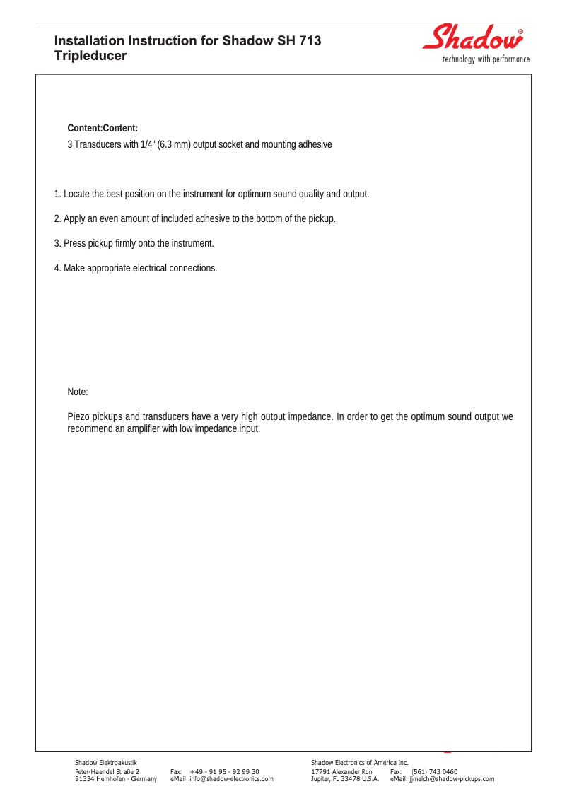 Image de la première page du manuel de l'appareil SH 713 Tripleducer