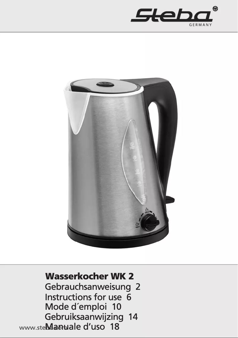 Page n°1 - Manuel utilisateur Steba WK 2