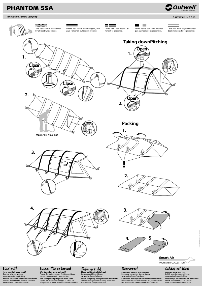 Página 1 del manual Manual de usuario Outwell Phantom 5SA
