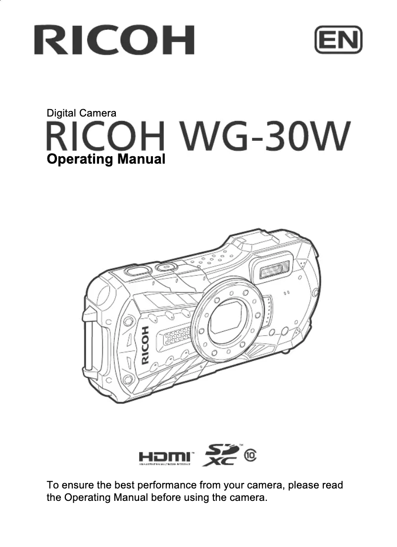 Page n°1 - Manuel utilisateur Ricoh WG-30W