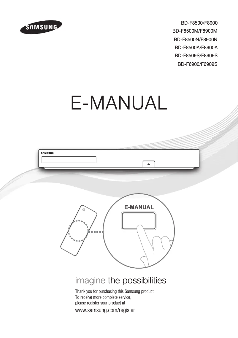 Page n°1 - Manuel utilisateur Samsung BD-F8500N