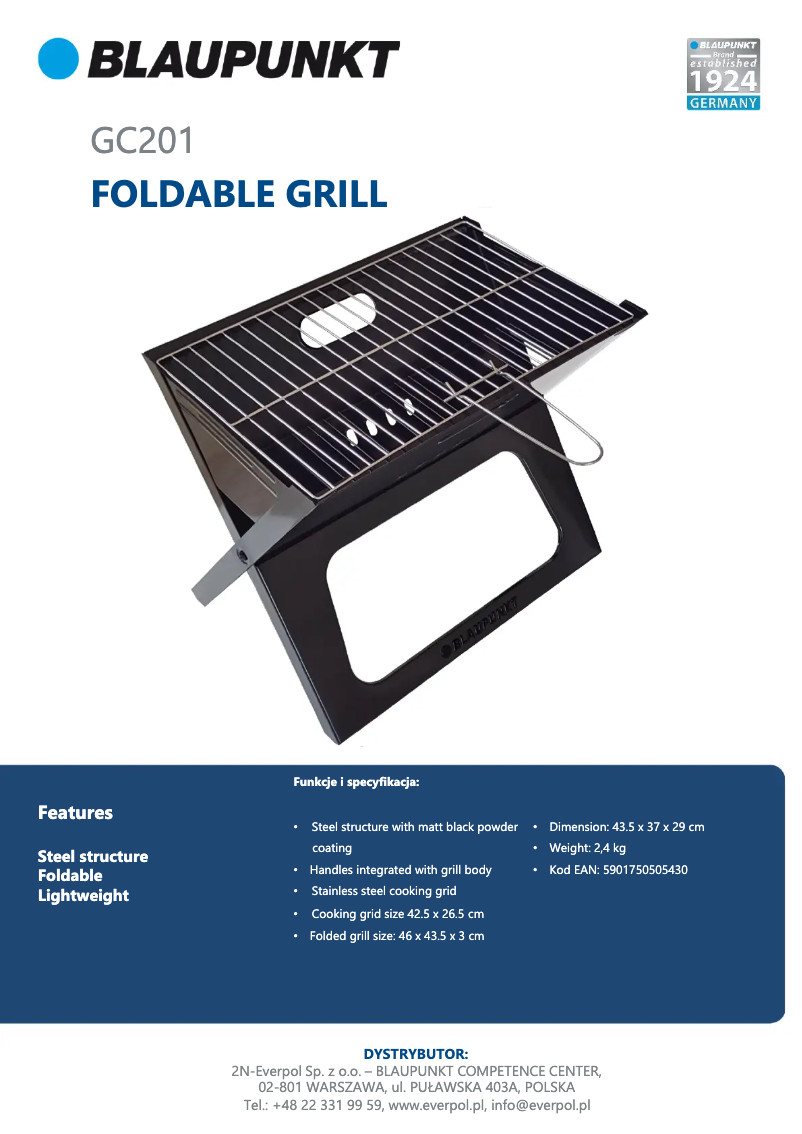 Page n°1 - Fiche technique Blaupunkt GC201