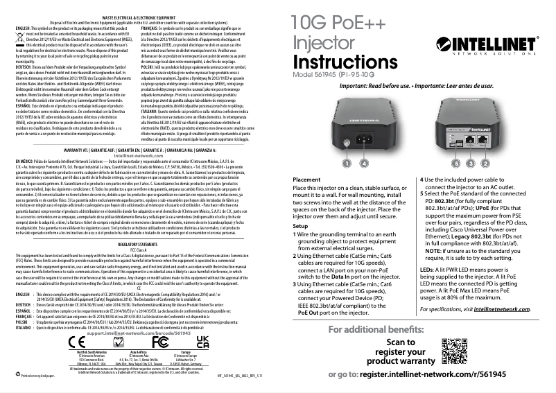 Page 1 de la notice Manuel utilisateur Intellinet 561945