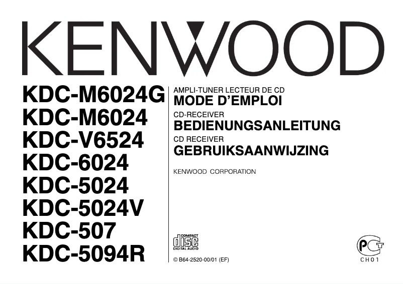 Page n°1 - Manuel utilisateur Kenwood KDC-M6024G