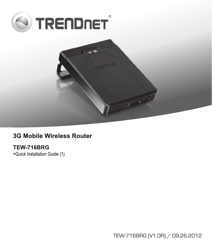 Page 1 de la notice Manuel utilisateur TRENDnet TEW-716BRG