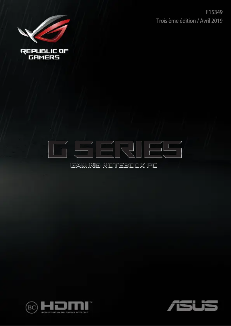 Page 1 de la notice Manuel utilisateur Asus ROG Zephyrus S17