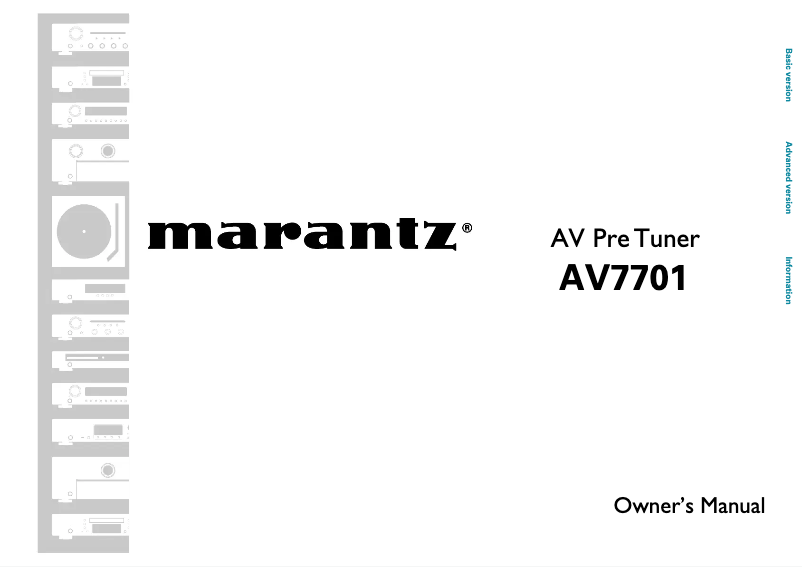 Image de la première page du manuel de l'appareil AV7701