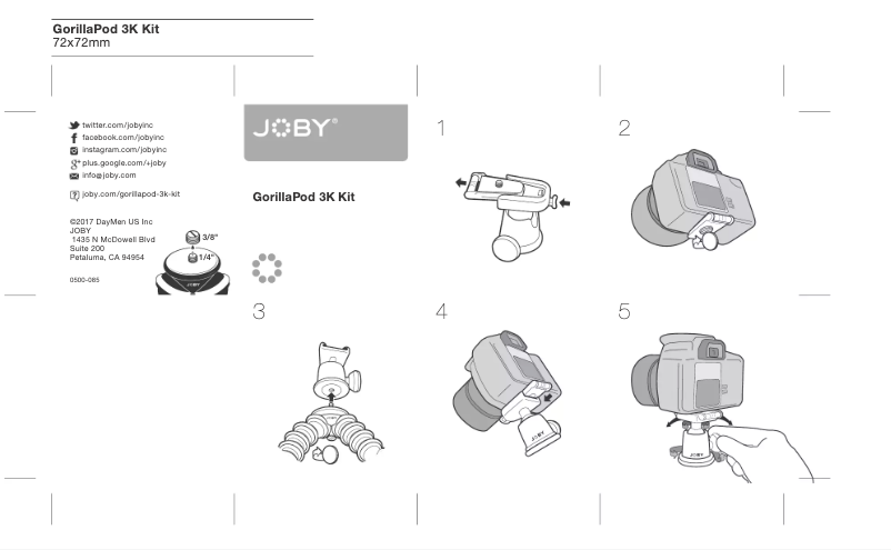 Page n°1 - Manuel utilisateur Joby GorillaPod 3K Kit