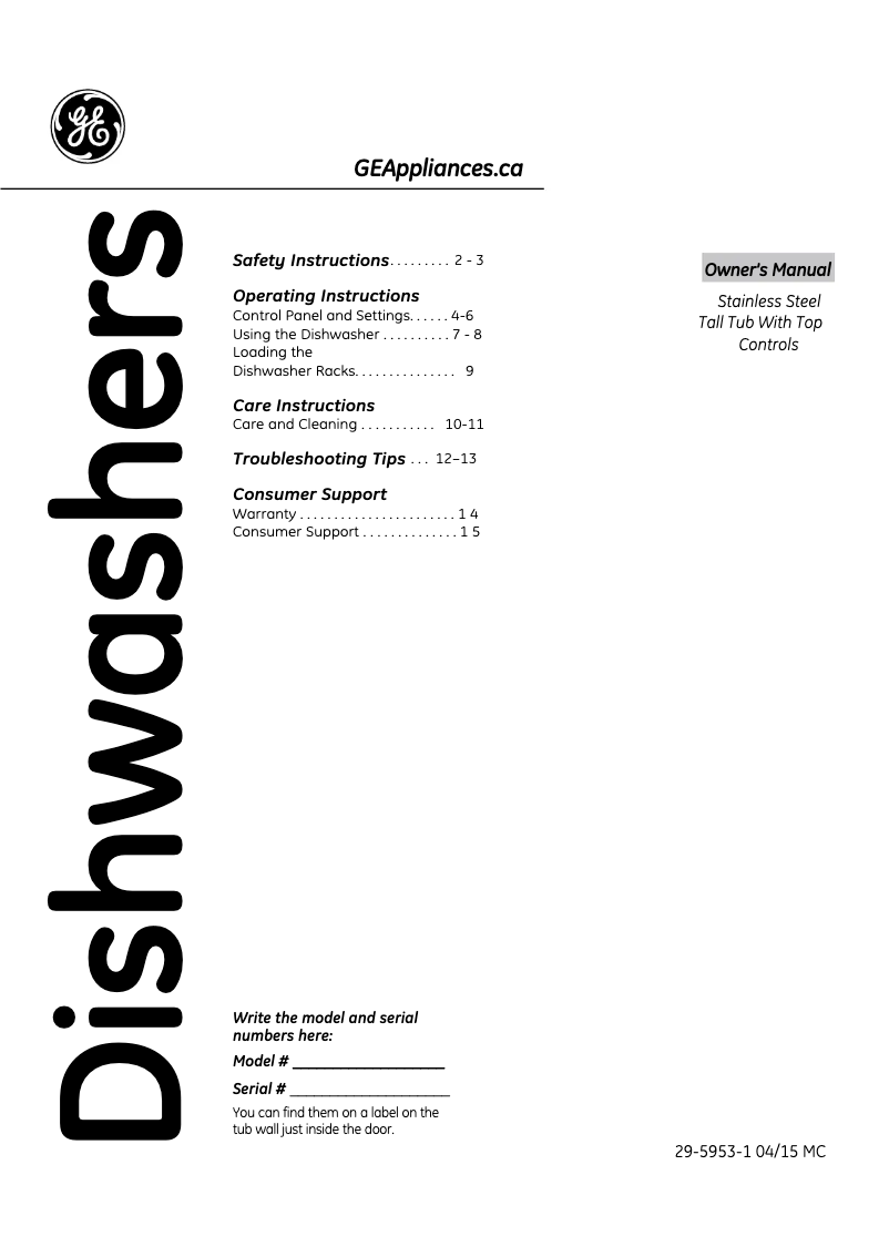 Image de la première page du manuel de l'appareil PDT660SGF2WW