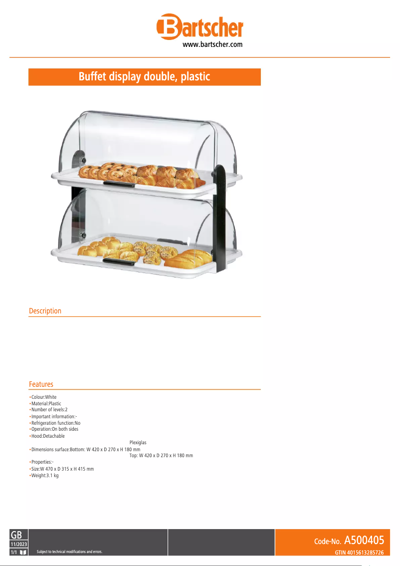 Image de la première page du manuel de l'appareil A500405