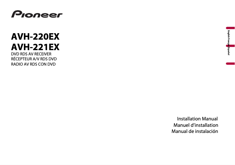 Page n°1 - Manuel utilisateur Pioneer AVH-220EX