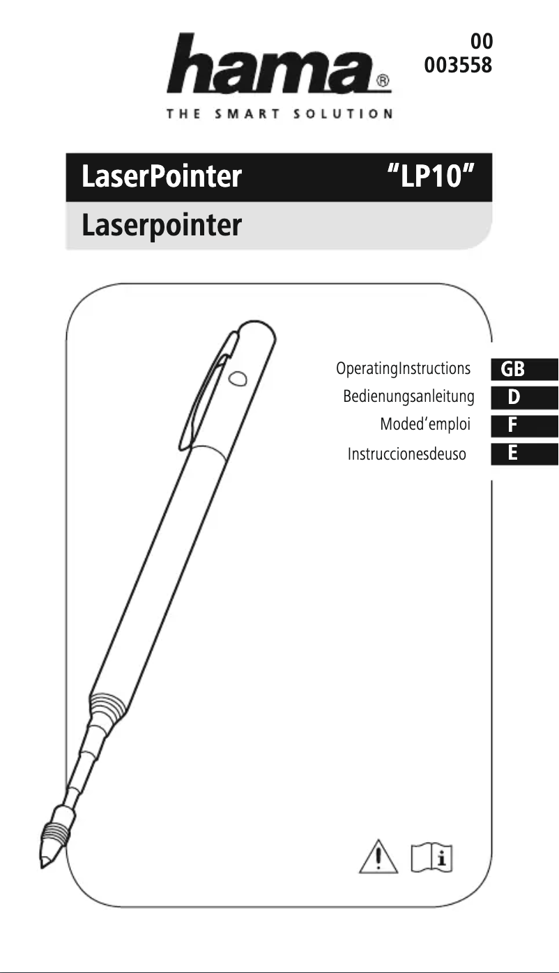 Page 1 de la notice Manuel utilisateur Hama LP10
