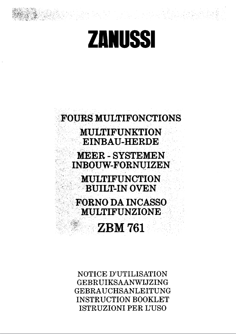 Image de la première page du manuel de l'appareil ZBM 761 SX