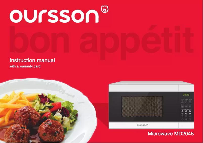 Page n°1 - Manuel utilisateur Oursson MD2045