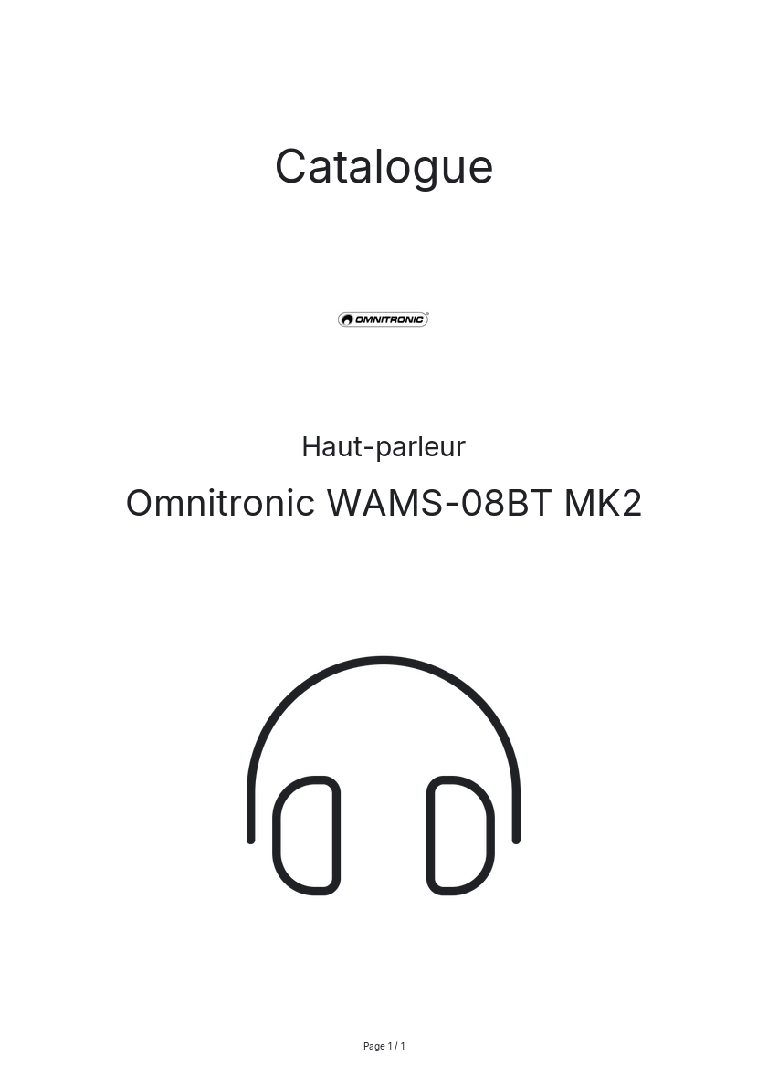 Page n°1 - Catalogue Omnitronic WAMS-08BT MK2