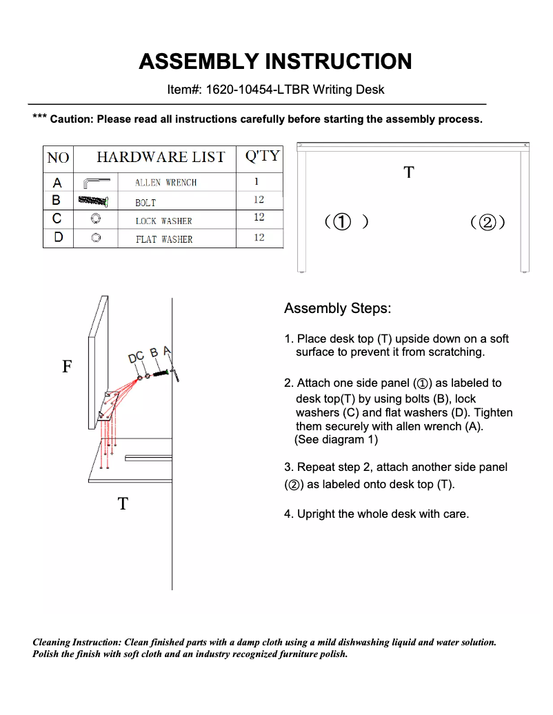 Page 1 de la notice Manuel utilisateur Hooker 1620-10454-LTBR