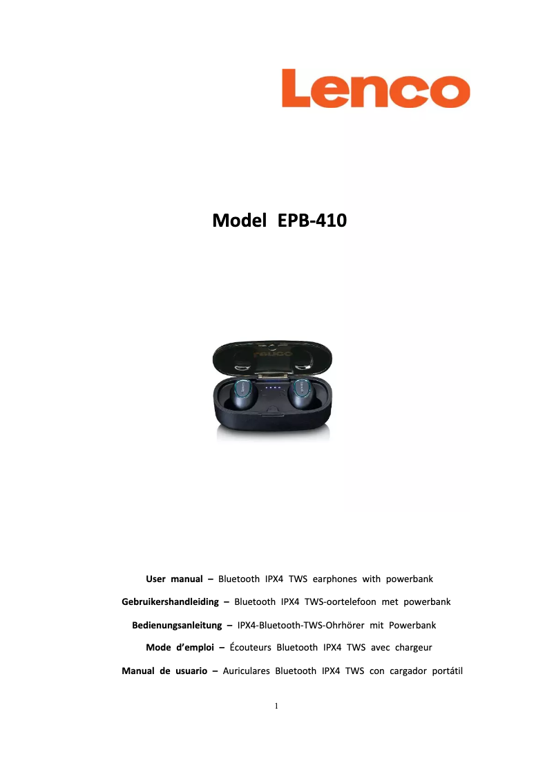 Página 1 del manual Manual de usuario Lenco EPB-410