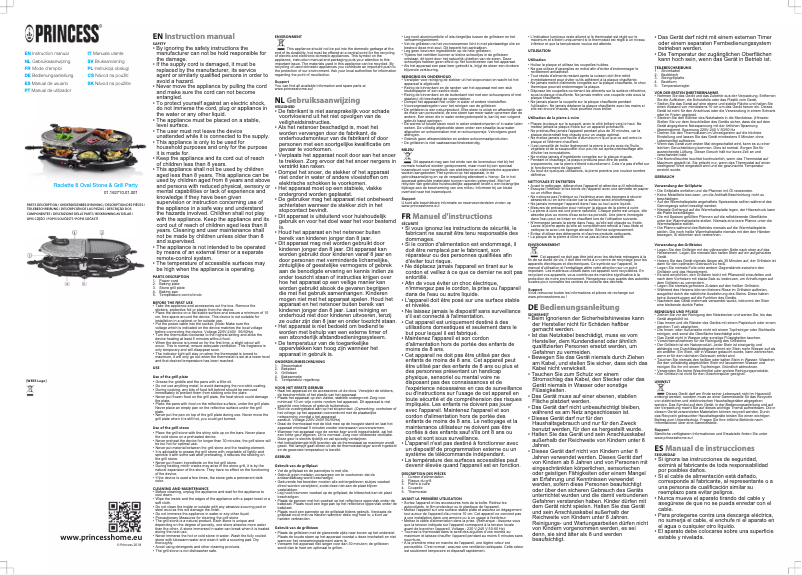 Image de la première page du manuel de l'appareil Raclette 8 Stone & Grill Party 162820