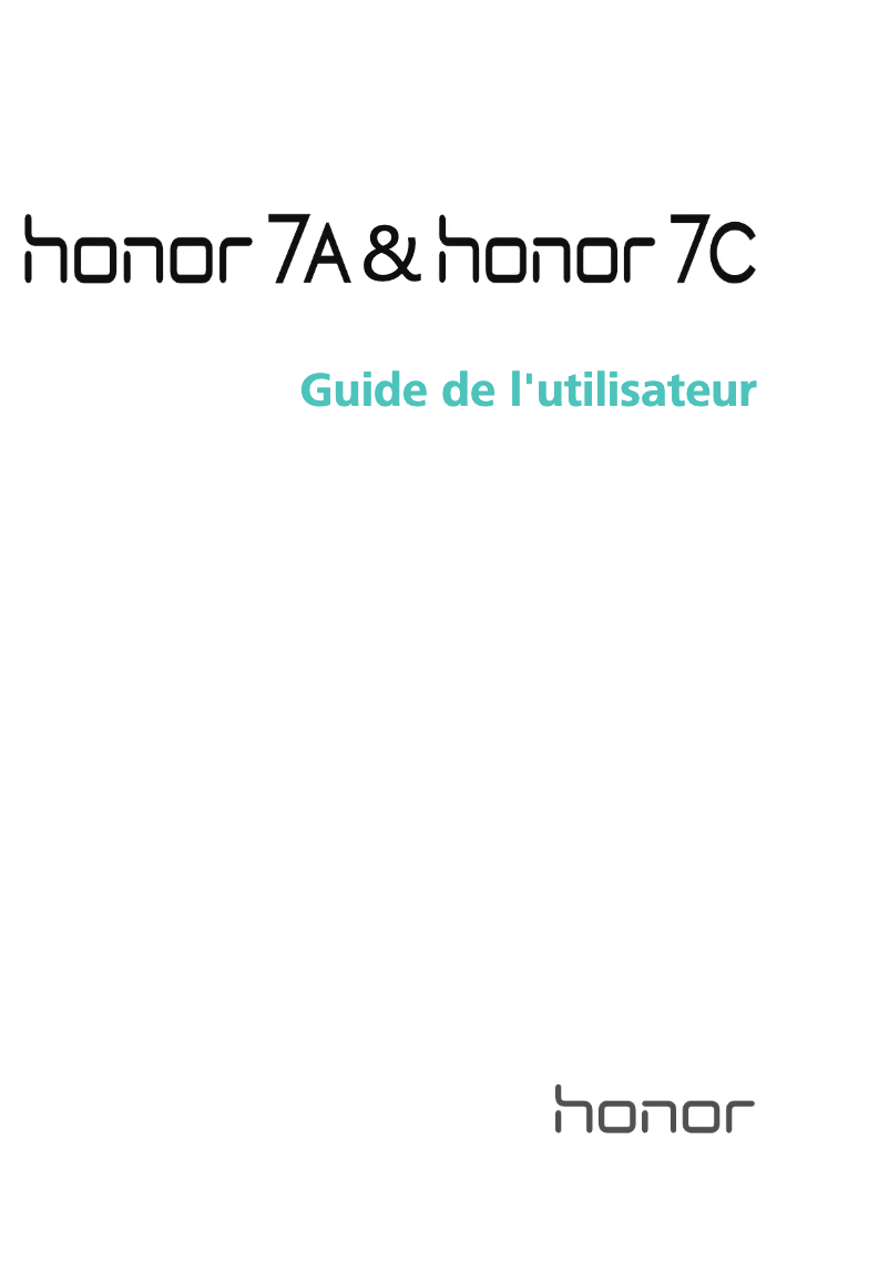 Page n°1 - Manuel utilisateur Honor 7A