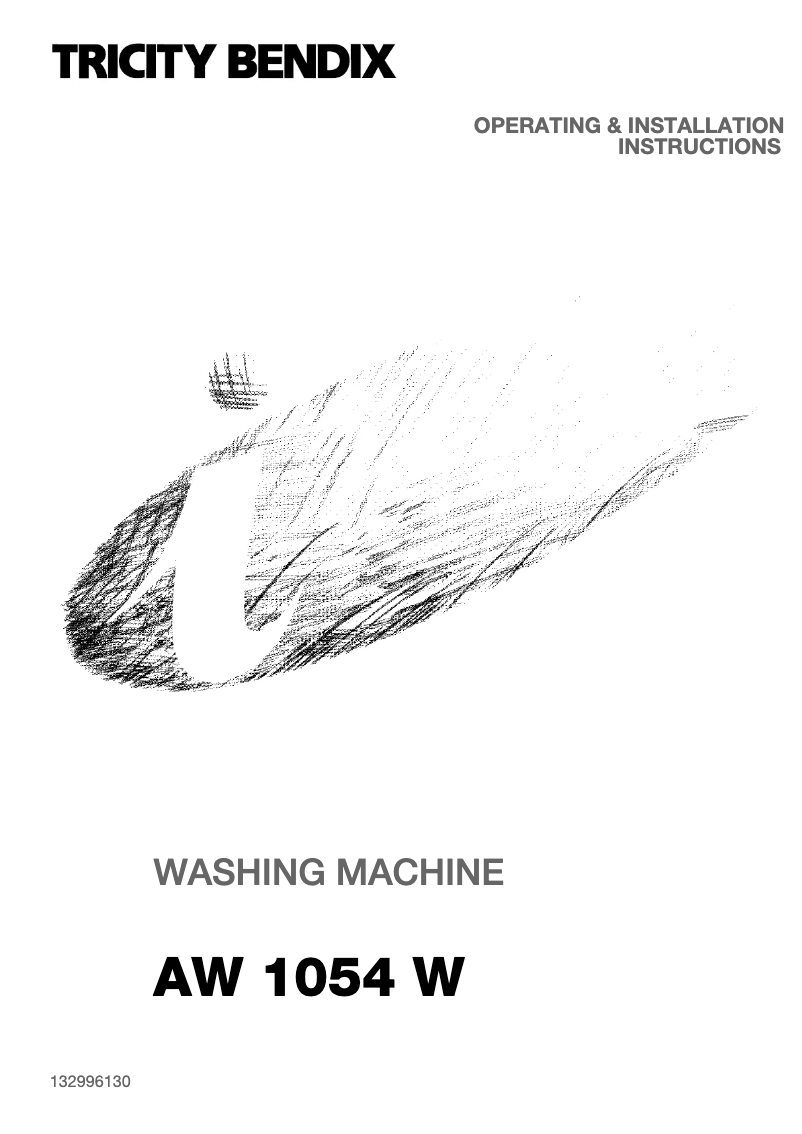 Page 1 de la notice Manuel utilisateur Tricity Bendix AW 1054 W