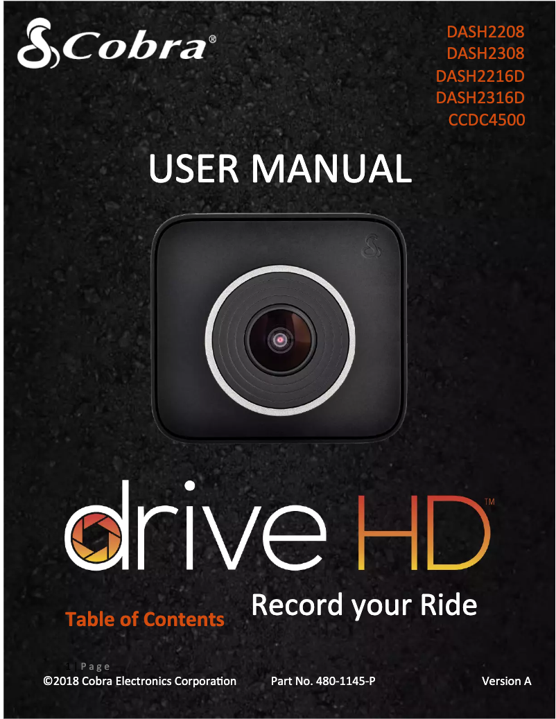 Page n°1 - Manuel utilisateur Cobra DASH2208