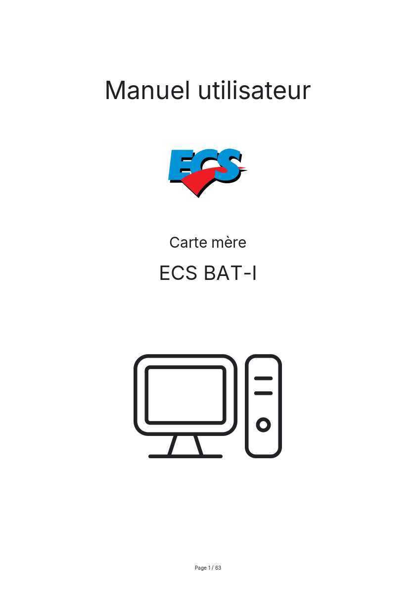 Page n°1 - Manuel utilisateur ECS BAT-I
