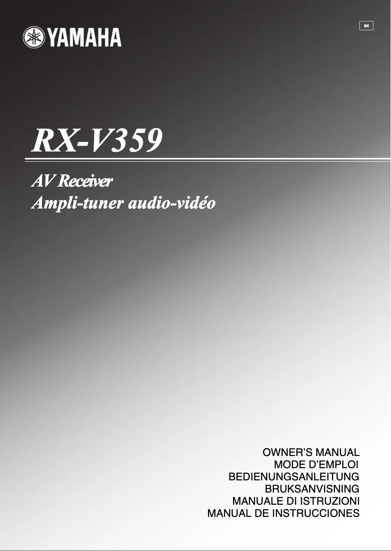 Page n°1 - Manuel utilisateur Yamaha RX-V359