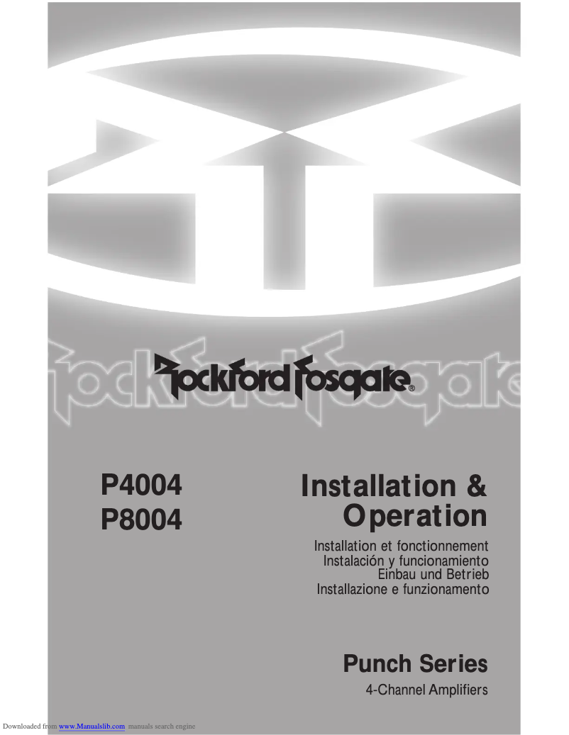 Page 1 de la notice Manuel utilisateur Rockford Fosgate Punch P4004